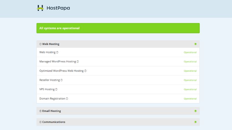 HostPapa Public Server Status Page HostPapa Public Server Status Page