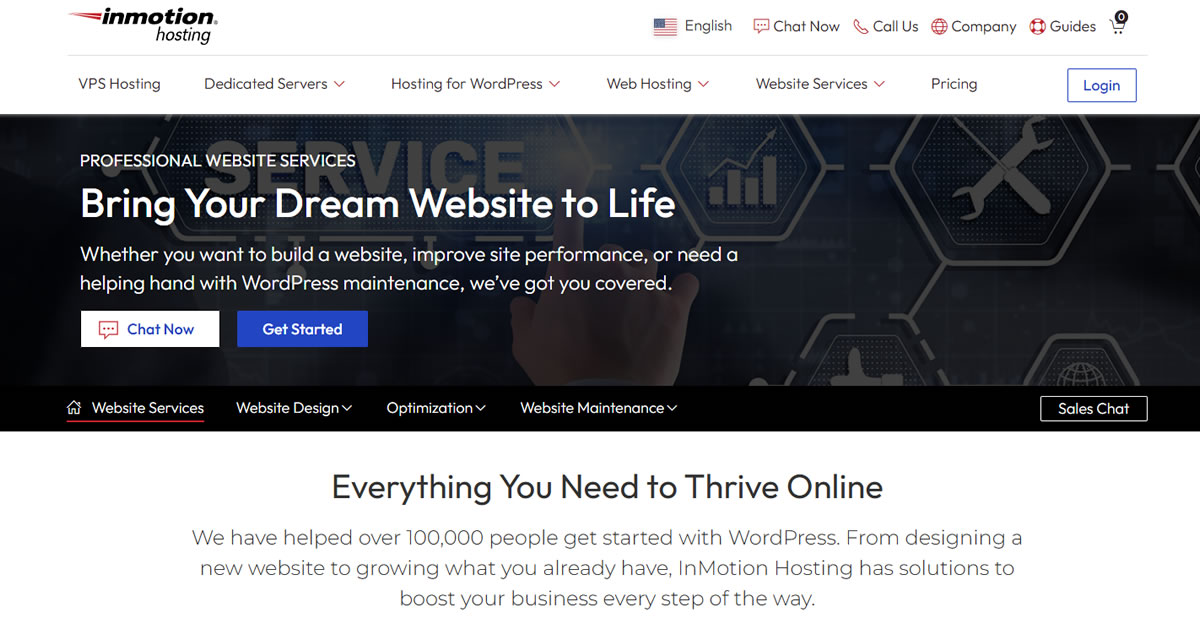 InMotion Hosting Web Services InMotion Web Services Page