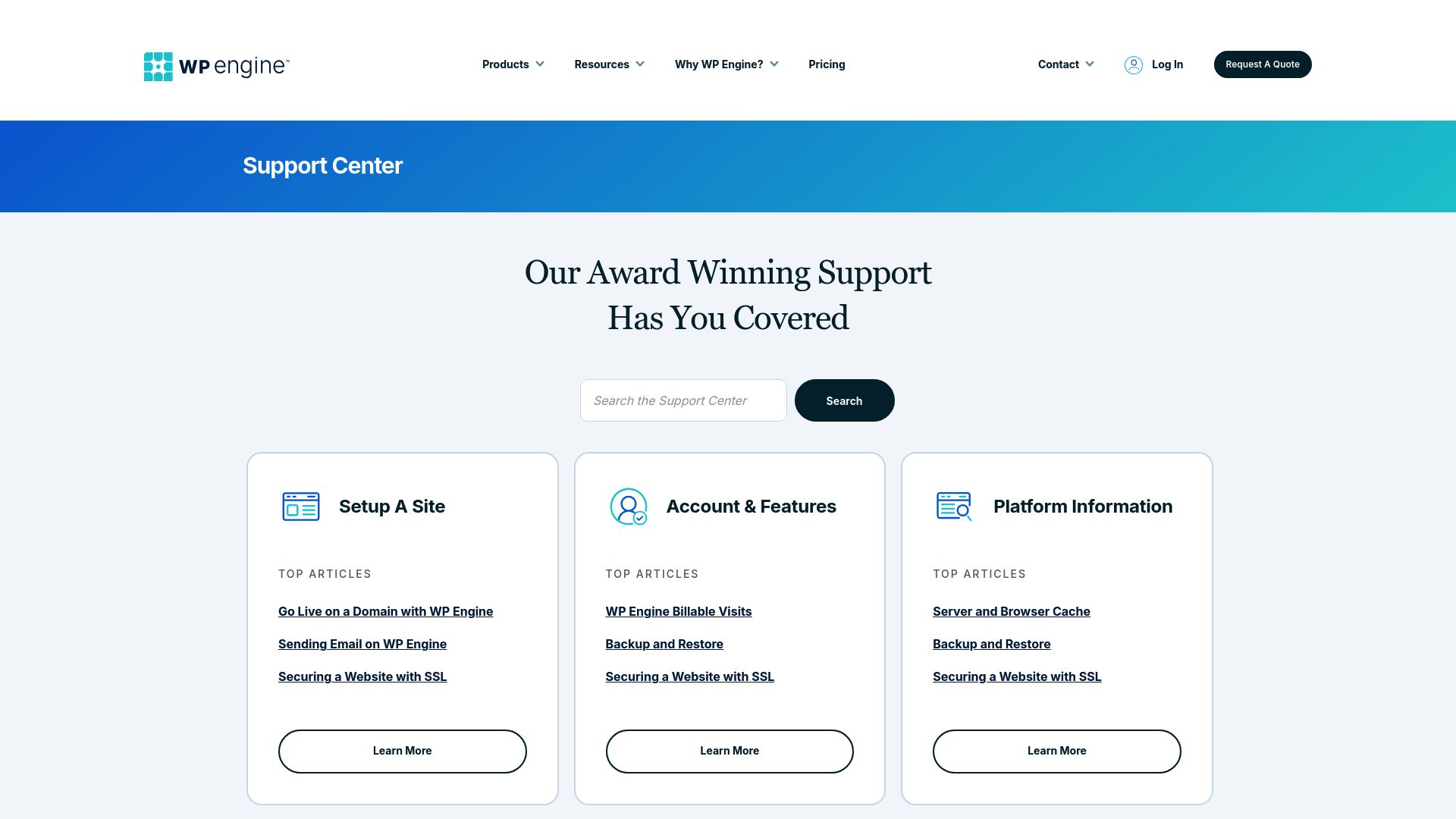 WP Engine Support Page - Submit Your Support Request Here WP Engine Support Page